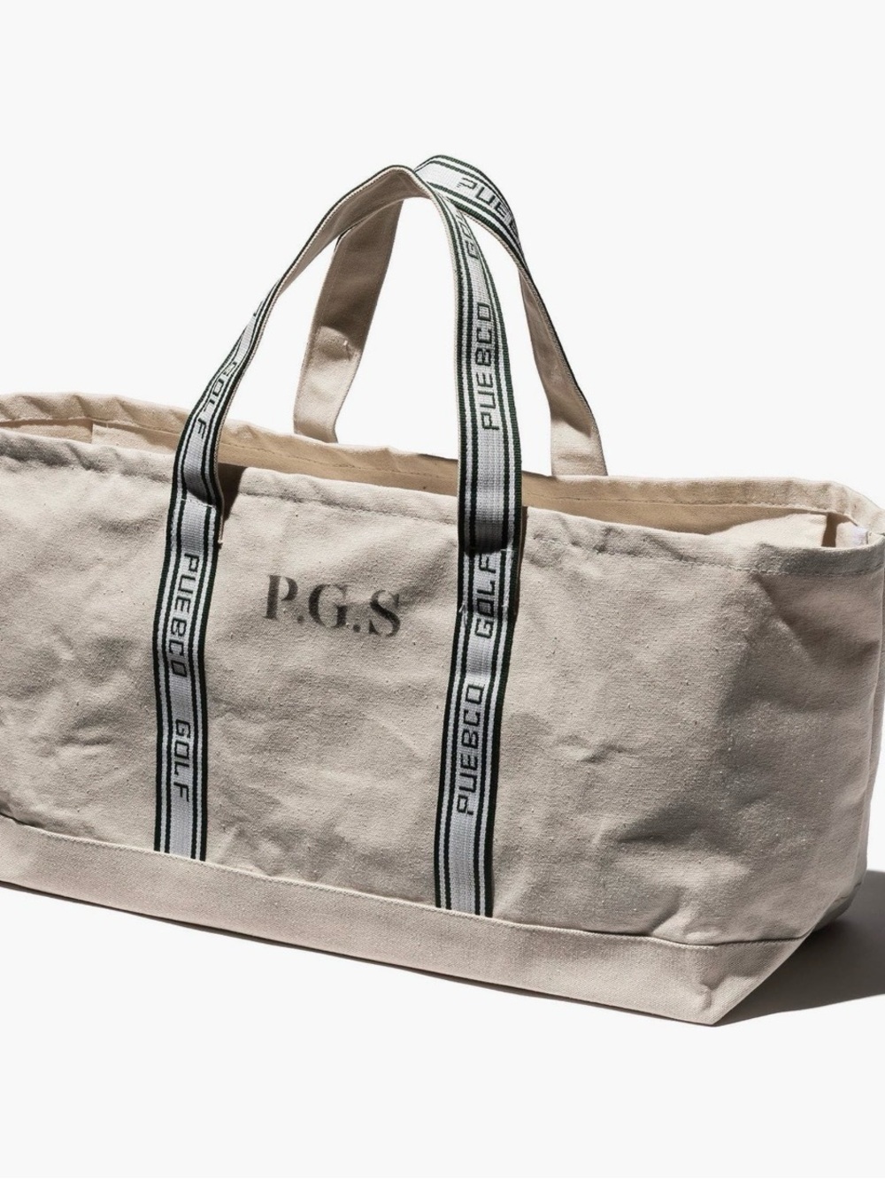 Canvas Duffel Bag in Natural with Branded Straps